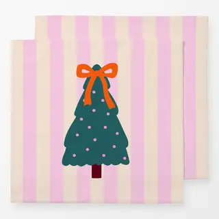 Servietten Weihnachtsbaum mit Schleife