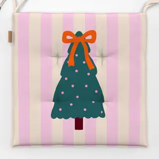 Sitzkissen Weihnachtsbaum mit Schleife