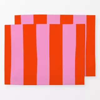 Tischset Streifen Orange & Pink