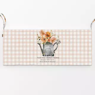 Bankauflage Vichy Milchkanne Blumen