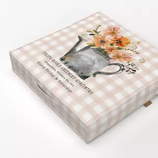 Bodenkissen Vichy Milchkanne Blumen