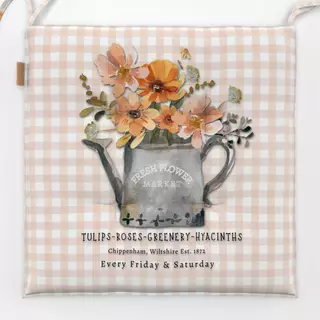 Sitzkissen Vichy Milchkanne Blumen