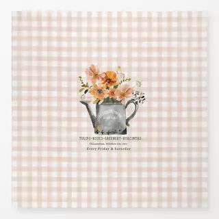 Tischdecke Vichy Milchkanne Blumen