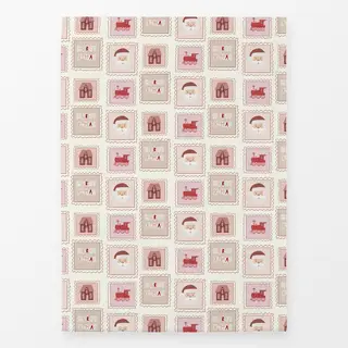 Geschirrtücher X-Mas Briefmarken Doodle Beige Muster