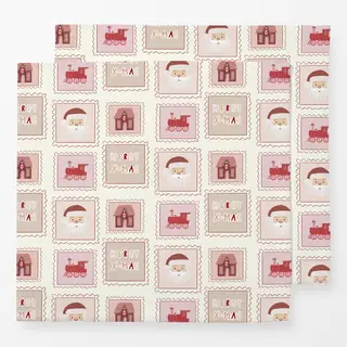 Servietten X-Mas Briefmarken Doodle Beige Muster