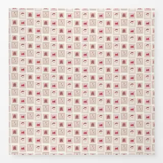 Tischdecke X-Mas Briefmarken Doodle Beige Muster