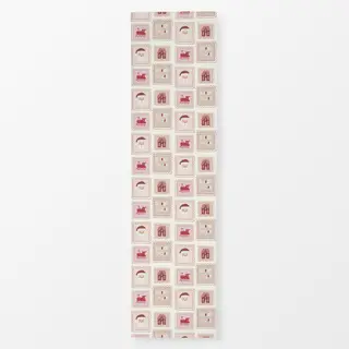 Tischläufer X-Mas Briefmarken Doodle Beige Muster