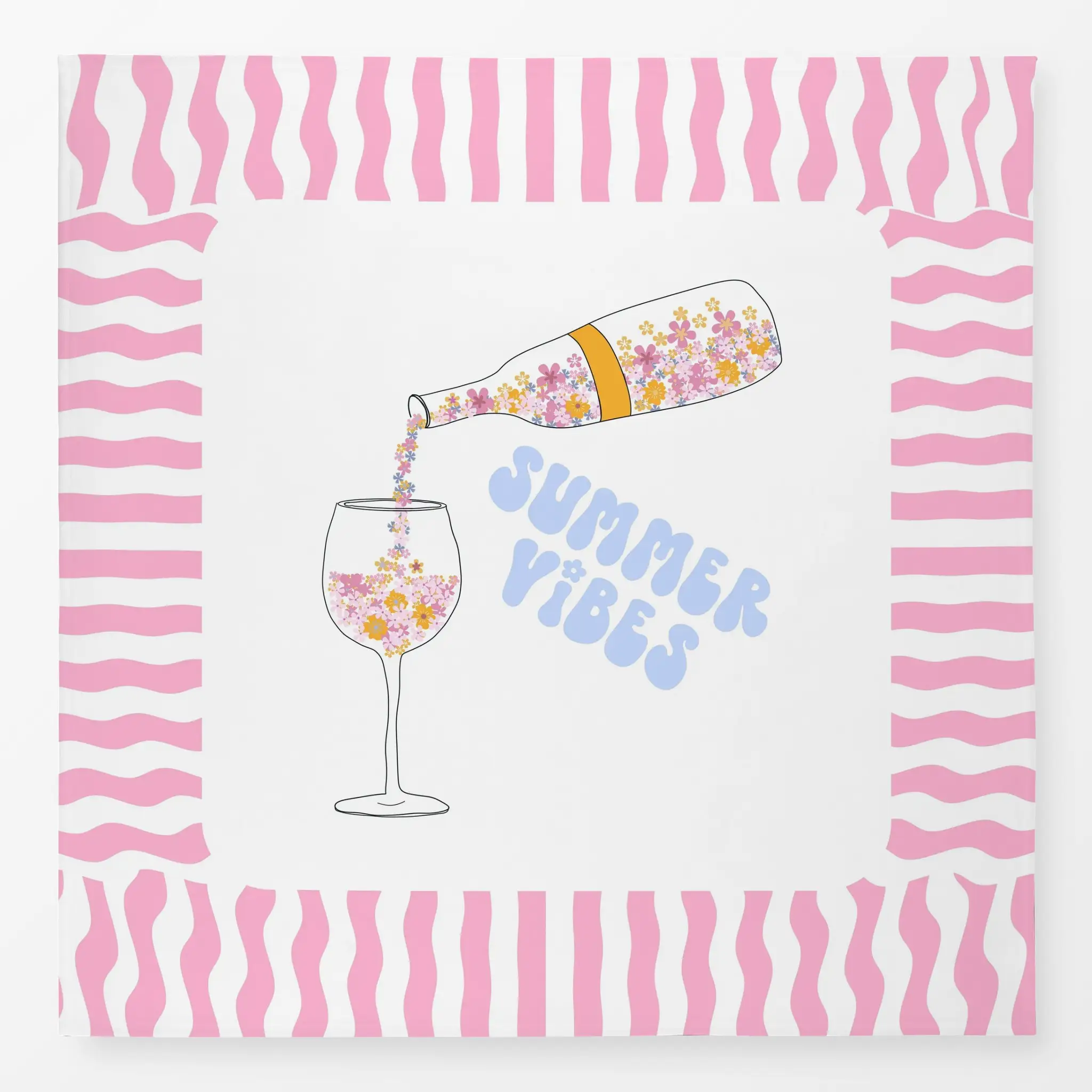 Tischdecke Spritz Summer Vibes Blumen, Blumen, Spruch, Sommer, von Monika Strigel