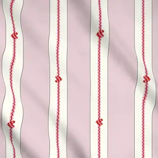 Meterware Hellrosa Weiss gestreift