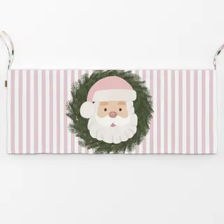 Bankauflage Happy Santa auf Rosa Streifen