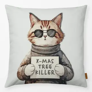 Kissen Cozy XMas - Katze mit Spruch