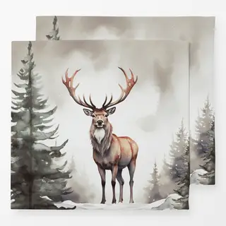 Servietten Hirsch im Winterwald 2