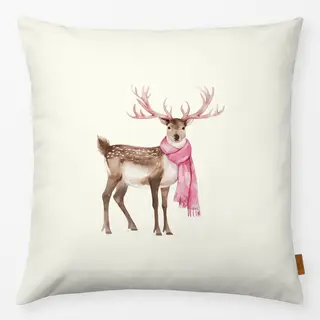 Kissen Hirsch mit Schal Alpen Chic Hirsch mit Schal Creme