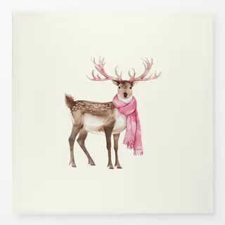 Tischdecke Hirsch mit Schal Creme