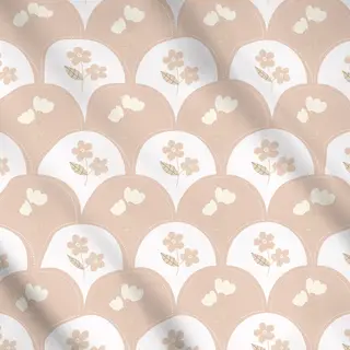 Meterware Kleine Blumen Beige Muschel Muster