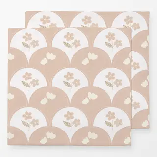 Servietten Kleine Blumen Beige Muschel Muster