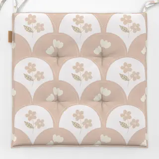 Sitzkissen Kleine Blumen Beige Muschel Muster