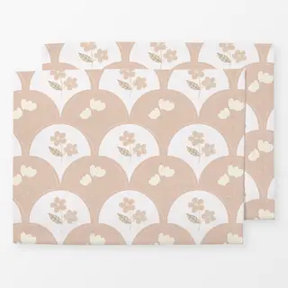Tischset Kleine Blumen Beige Muschel Muster