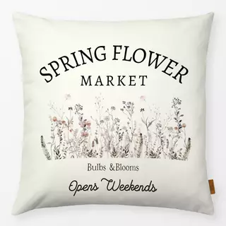 Kissen Frühlings Markt Spruch Blumen