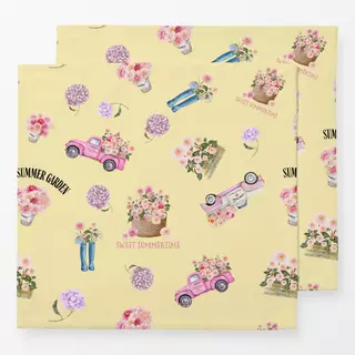 Servietten Cottage Summer Muster Gelb
