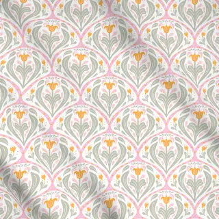 Meterware Gelbe Blumen Elegantes Muster