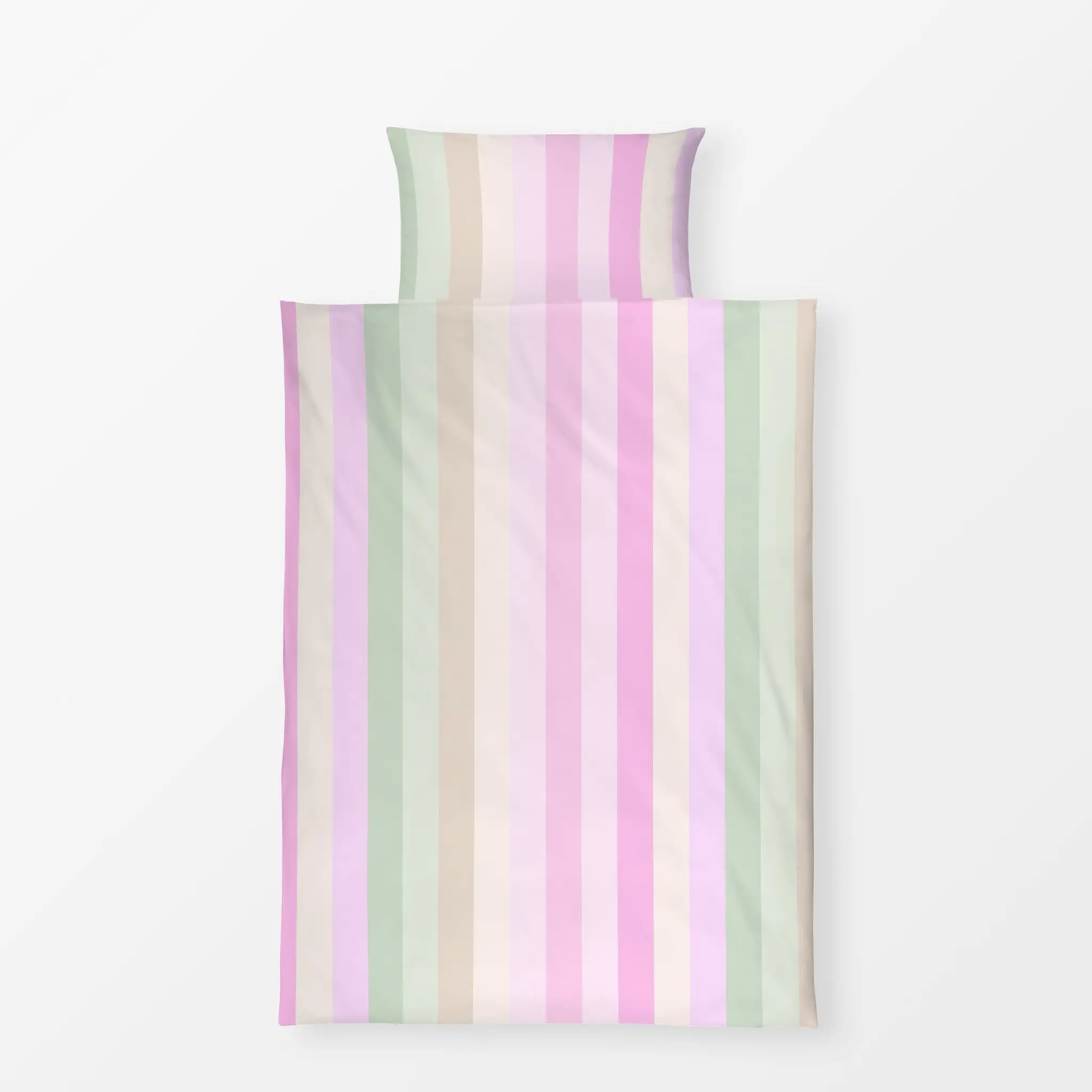 Bettwäsche Regenbogen Streifen - Lucky Me - Frühling, Symbole & Muster, Ostern - von „Monika Strigel"; Streifen, rosa, Regen...