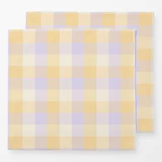 Servietten Lila Gelb Karo Gingham Pastel