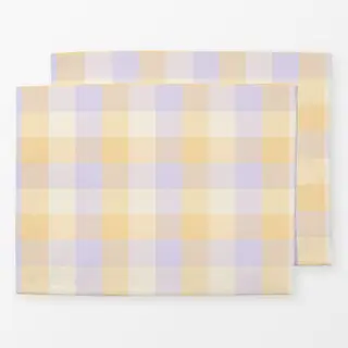 Tischset Lila Gelb Karo Gingham Pastel