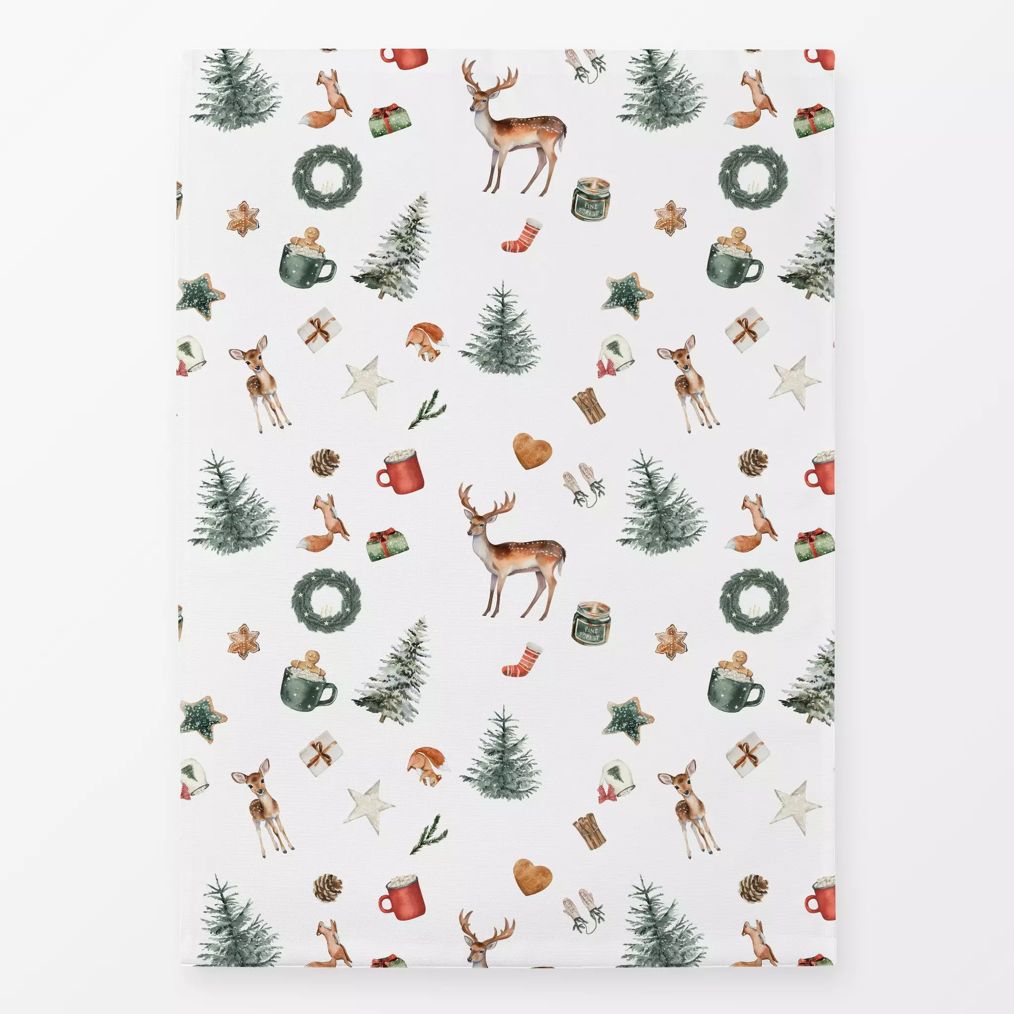 Geschirrtücher Cozy Cottage Winter - Weihnachten, Winter - von „Monika Strigel"; Hygge, Cozy, Eichhörnchen, Tannenbaum, Weih...