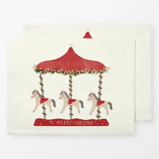 Tischset Karussel mit Pferden Weihnachten