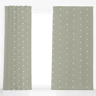 Dekovorhang Kleine Herzen Salbei Shabby