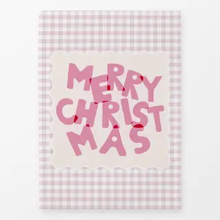 Geschirrtücher Merry Christmas Pink Gingham Karo