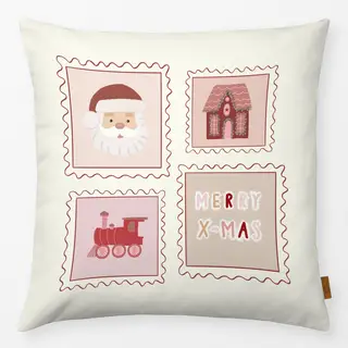 Kissen Weihnachtliche Briefmarken Set