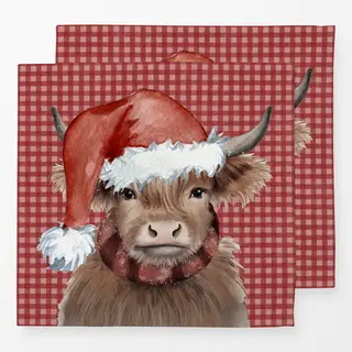 Servietten Zottelige Kuhe  Santa Claus