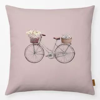 Kissen Fahrrad mit Blumen Rosa