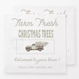 Servietten Vintage Holidays Farm Trees BW