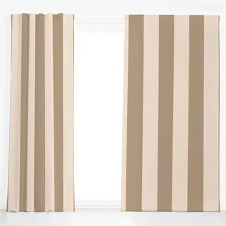 Dekovorhang Beige Braun Herbst Streifen