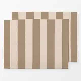 Tischset Beige Braun Herbst Streifen