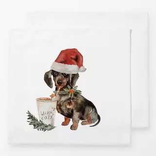 Servietten Cottage Christmas Dackel Hund