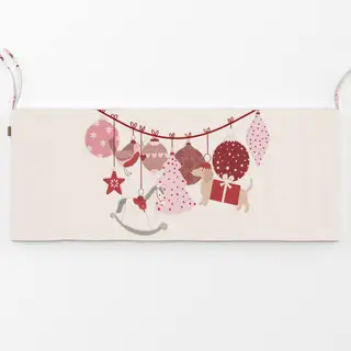Bankauflage Rosa Rot Weihnachtsschmuck mit Dackel