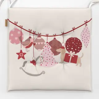 Sitzkissen Rosa Rot Weihnachtsschmuck mit Dackel