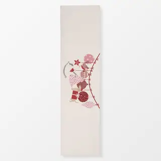 Tischläufer Rosa Rot Weihnachtsschmuck mit Dackel