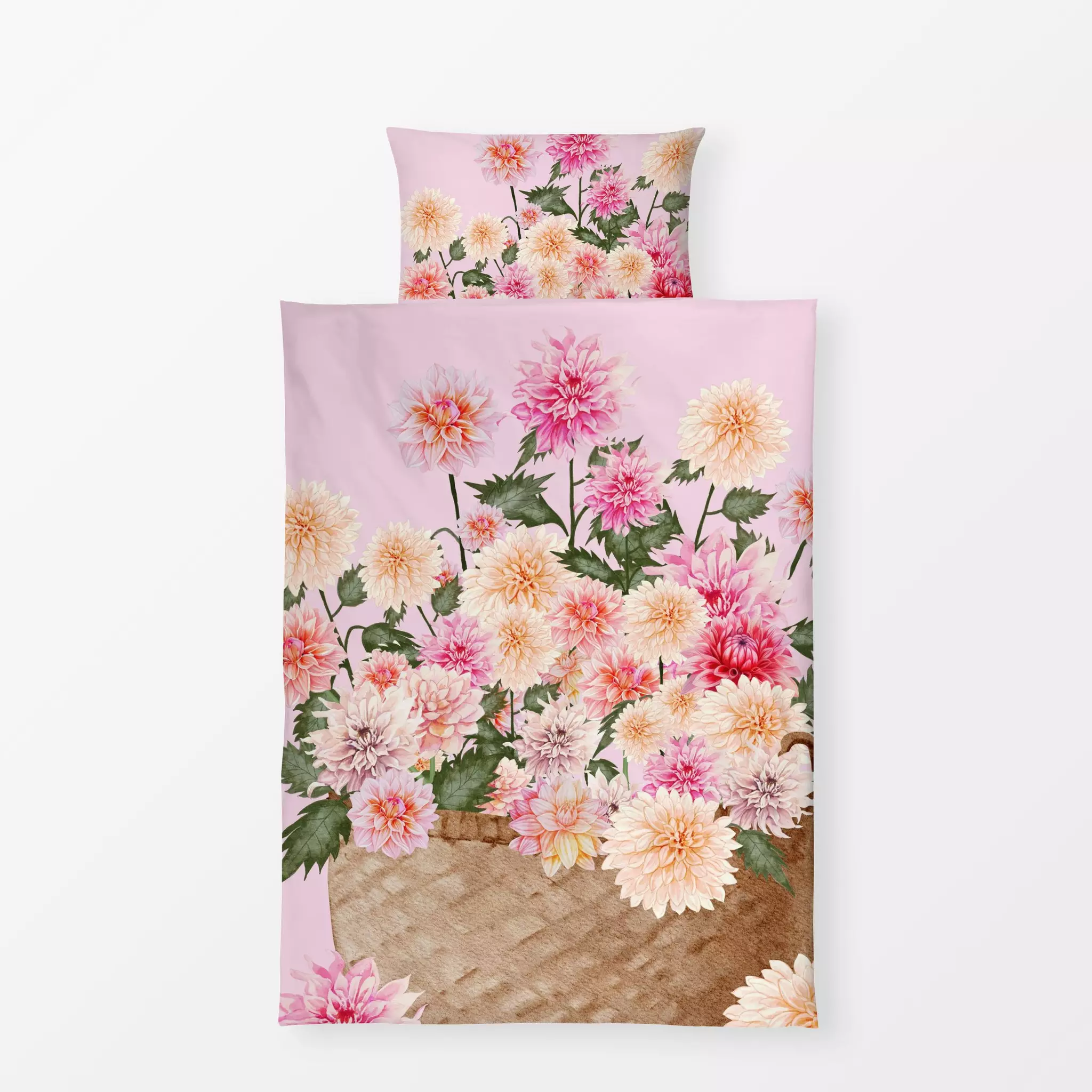 Bettwäsche Cottage Summer Summertime Rosa - Blumen & Florales, Sommer, Sprüche & Schriftzüge - von „Monika Strigel"; Blüten,...