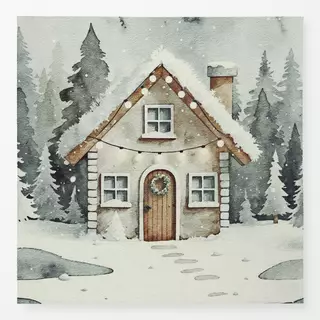 Tischdecke Cozy XMas Haus im Wald