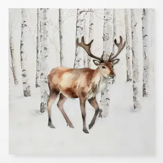 Tischdecke Winterwald Rentier Hirsch