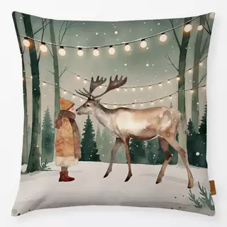 Kissen Cozy Xmas Hirsch Lichterkette