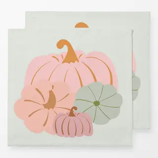 Servietten Kürbisse Herbst Pastel Mintgrün