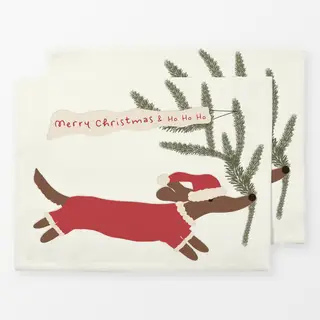 Tischset Dackel Merry Christmas Spruch