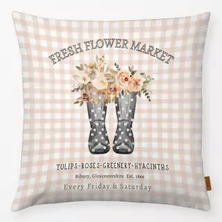 Kissen Vichy Gummistiefel Dots Blumen