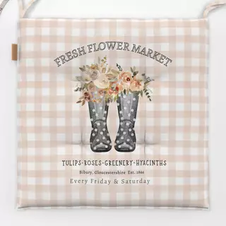 Sitzkissen Vichy Gummistiefel Dots Blumen